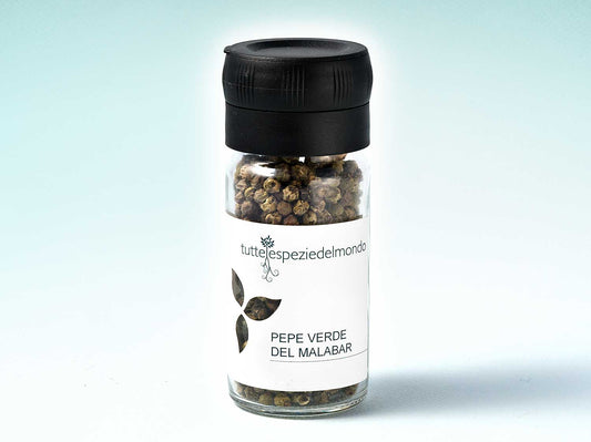Malabar Zelený pepř - Sklenice s uzávěrem mlýnku 30g